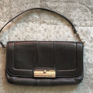 Coach Kristin Black Leather Wristlet/ hand Clutch- Bag  ( pre owned